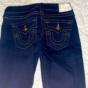 True religion gold rhinestone skinny jeans
